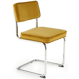Krzesło K510 Srebrny/Musztardowy