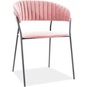 Krzesło LIRA B Velvet Czarny/Róź Antyczny