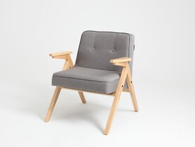 Fotel VINC - stalowy(et91), naturalny