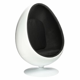 Fotel Ovalia Chair biało czarny