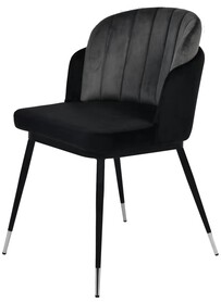 Krzesło MARCEL czarno szare - welur
