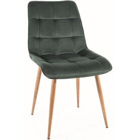 Krzesło CHIC D Velvet Dąb/Zielony