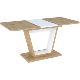 Stół Rozkładany NIGEL (120-160)x80 Dąb Artisan/Biały