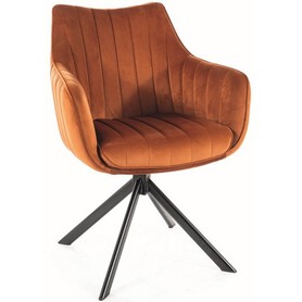 Krzesło AZALIA Velvet Czarny/Cynamon