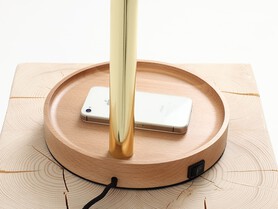 Lampa stołowa PIPER LED charge – mosiądz