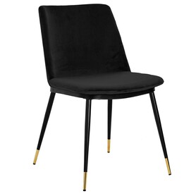 Krzesło DIEGO czarne - welur, podstawa czarno