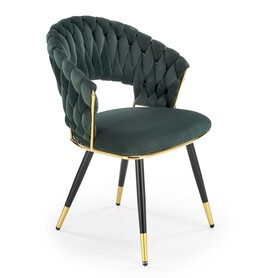 Krzesło K551 Zielony/Czarny/Złoty