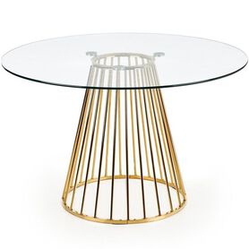 LIVERPOOL stół, blat - transparentny/ złoty
