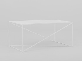 Stół kawowy MEMO METAL 100x60 - biały