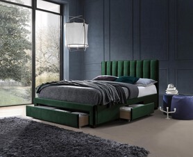 GRACE łóżko z szufladami ciemny zielony velve