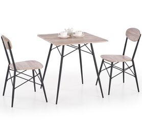 KABIR kwadrat zestaw stół + 2 krzesła dąb san