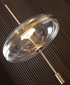 Lampa wisząca CHAPLIN 360 mosiądz - LED, szkł