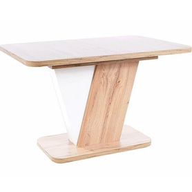 Stół Rozkładany CROCUS (129-160)x80  Dąb Wotan/Biały