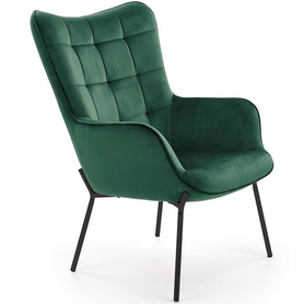 CASTEL fotel wypoczynkowy czarny / zielony