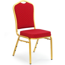 K66 krzesło bordowy, stelaż złoty