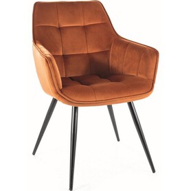 Krzesła LILIA Velvet Czarny/Cynamon Bluvel 4215