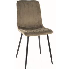 Krzesło ALAN Velvet Czarny/Oliwka