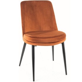 Krzesło KAYLA Velvet Czarny/Cynamonowy Bluvel 4215