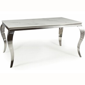 Stół PRINCE Ceramic 150x90 Chrom/Bialy