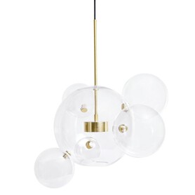 Lampa wisząca CAPRI 6 złota - LED, aluminium, szkło