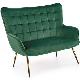 CASTEL 2 XL sofa ciemny zielony / złoty