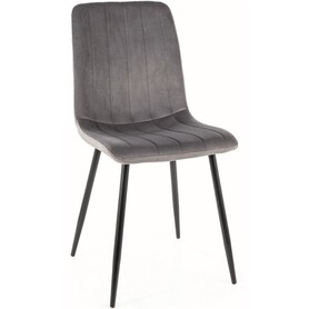 Krzesło ALAN Velvet Czarny/Szary